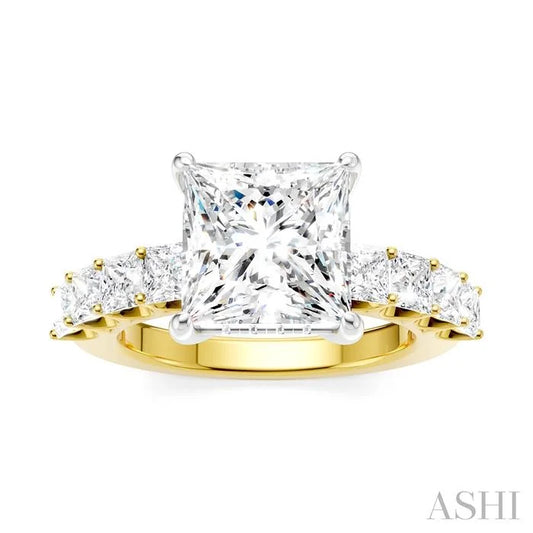 Princess Shape Semi-Mount Diamond Engagement Ring