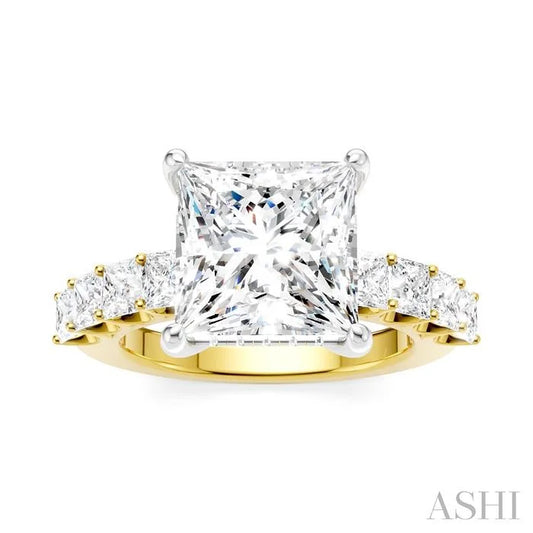 Princess Shape Semi-Mount Diamond Engagement Ring
