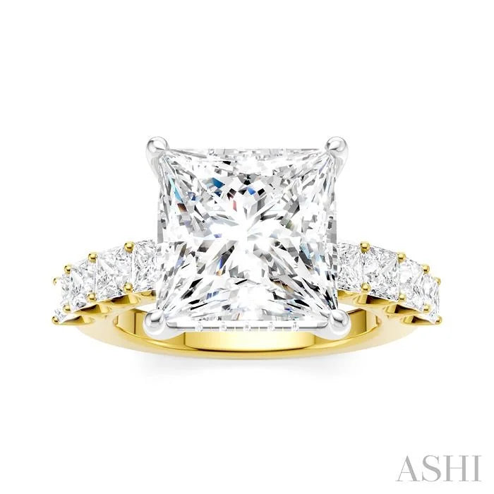 Princess Shape Semi-Mount Diamond Engagement Ring