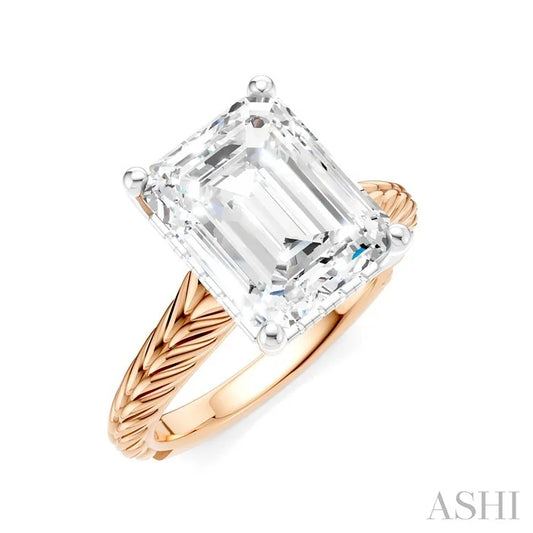 Emerald Shape Semi-Mount Diamond Engagement Ring