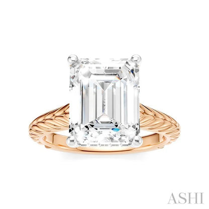 Emerald Shape Semi-Mount Diamond Engagement Ring