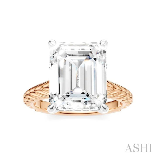 Emerald Shape Semi-Mount Diamond Engagement Ring