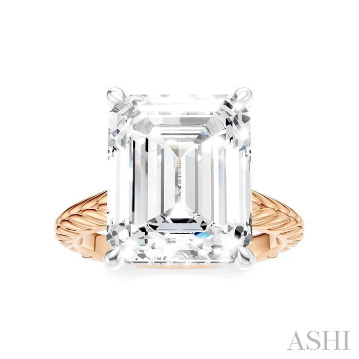 Emerald Shape Semi-Mount Diamond Engagement Ring