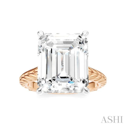 Emerald Shape Semi-Mount Diamond Engagement Ring