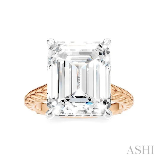 Emerald Shape Semi-Mount Diamond Engagement Ring