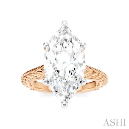 Marquise Shape Semi-Mount Diamond Engagement Ring