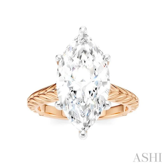 Marquise Shape Semi-Mount Diamond Engagement Ring
