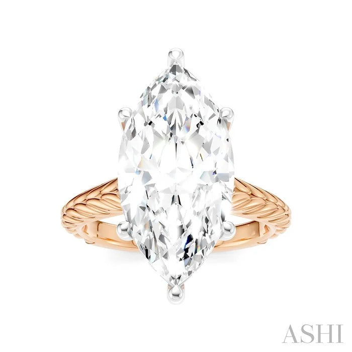 Marquise Shape Semi-Mount Diamond Engagement Ring