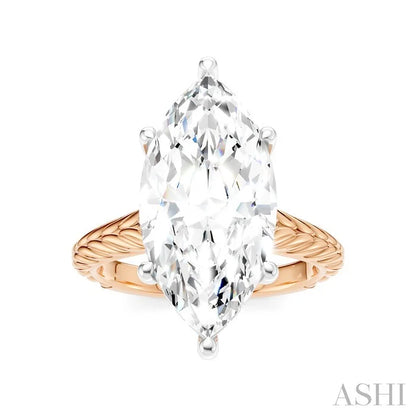 Marquise Shape Semi-Mount Diamond Engagement Ring