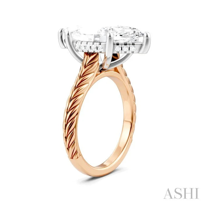 Marquise Shape Semi-Mount Diamond Engagement Ring