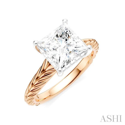 Princess Shape Semi-Mount Diamond Engagement Ring