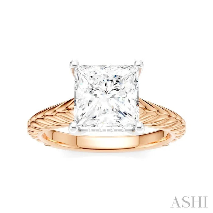 Princess Shape Semi-Mount Diamond Engagement Ring