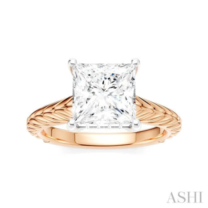 Princess Shape Semi-Mount Diamond Engagement Ring