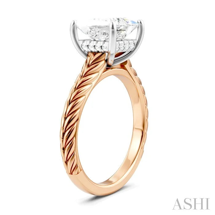 Princess Shape Semi-Mount Diamond Engagement Ring