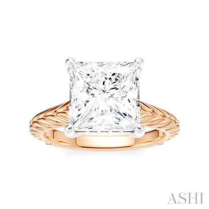 Princess Shape Semi-Mount Diamond Engagement Ring