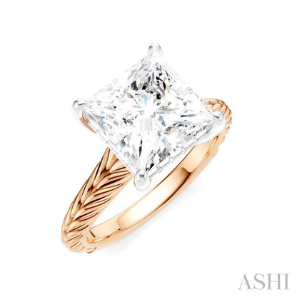 Princess Shape Semi-Mount Diamond Engagement Ring