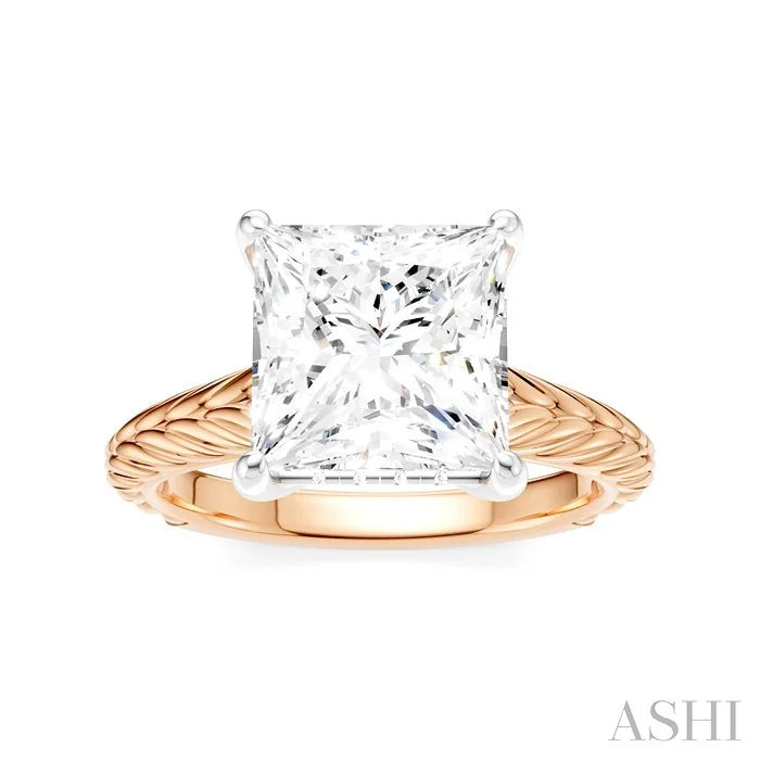 Princess Shape Semi-Mount Diamond Engagement Ring