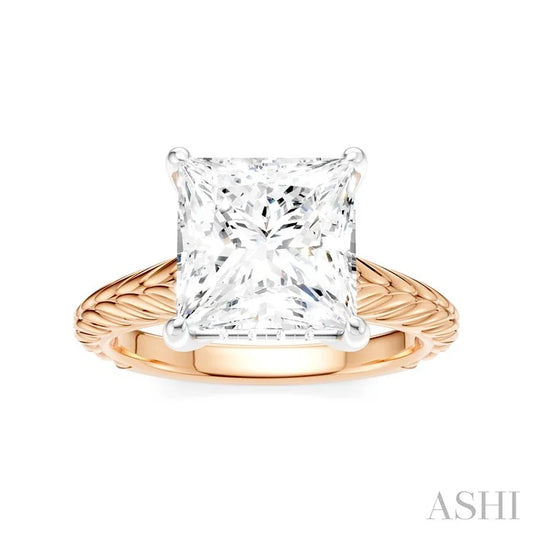 Princess Shape Semi-Mount Diamond Engagement Ring