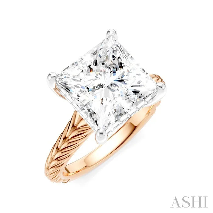 Princess Shape Semi-Mount Diamond Engagement Ring
