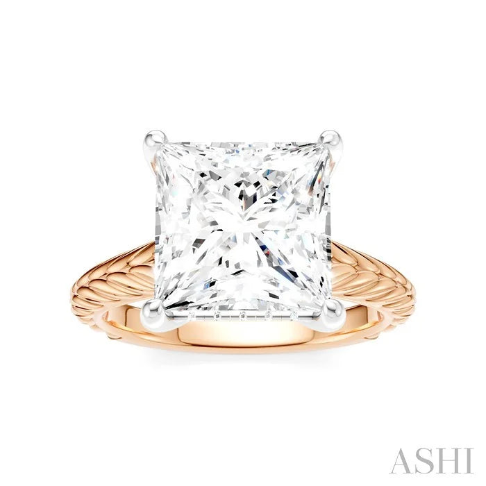 Princess Shape Semi-Mount Diamond Engagement Ring