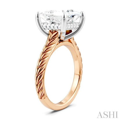 Princess Shape Semi-Mount Diamond Engagement Ring