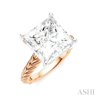 Princess Shape Semi-Mount Diamond Engagement Ring