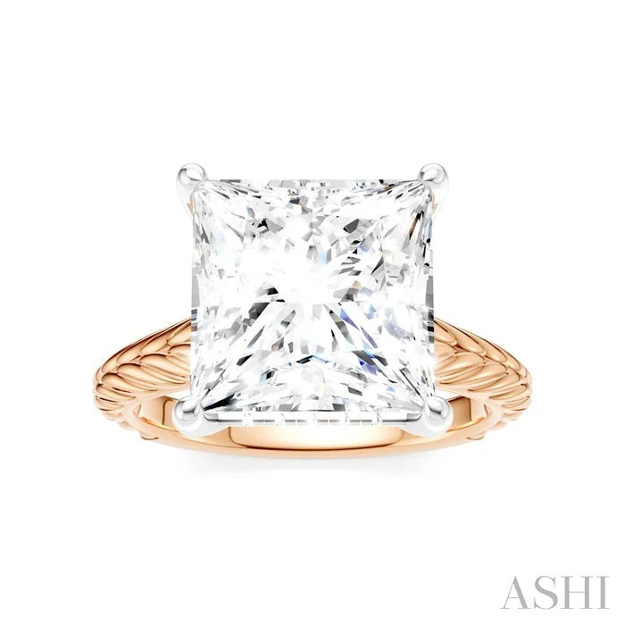 Princess Shape Semi-Mount Diamond Engagement Ring