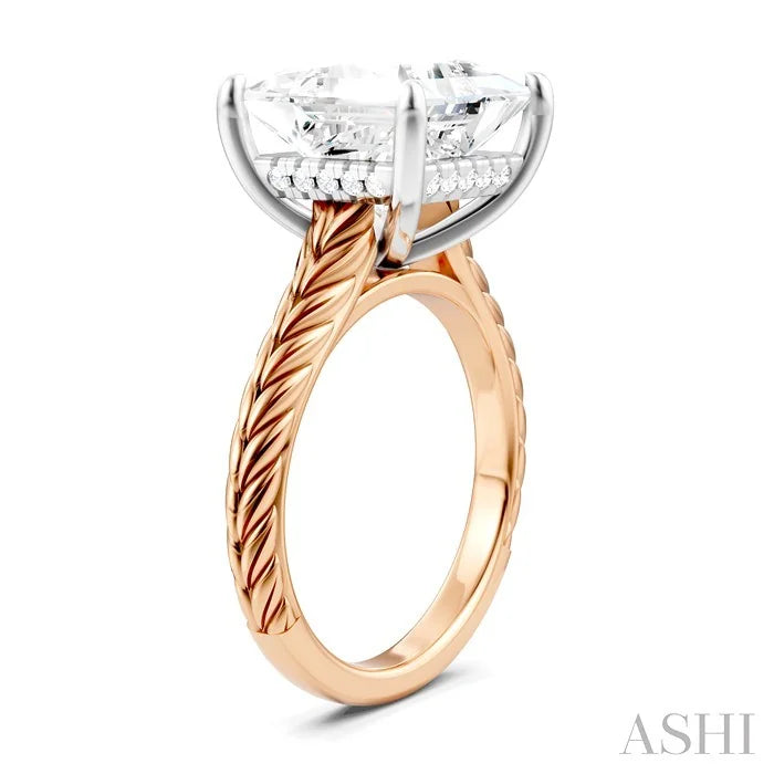 Princess Shape Semi-Mount Diamond Engagement Ring