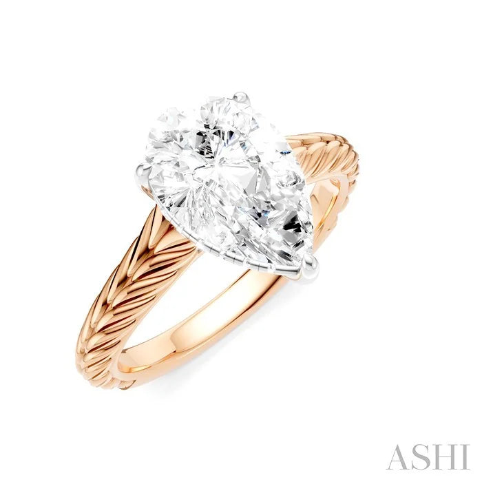 Pear Shape Semi-Mount Diamond Engagement Ring