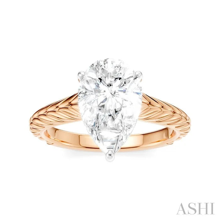 Pear Shape Semi-Mount Diamond Engagement Ring