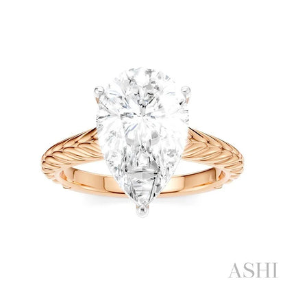 Pear Shape Semi-Mount Diamond Engagement Ring