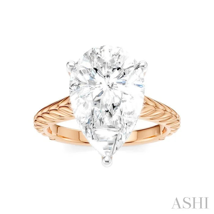 Pear Shape Semi-Mount Diamond Engagement Ring