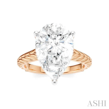 Pear Shape Semi-Mount Diamond Engagement Ring