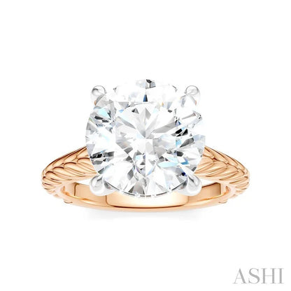 Round Shape Semi-Mount Diamond Engagement Ring