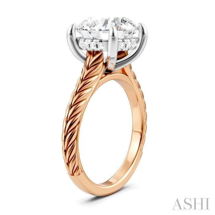 Round Shape Semi-Mount Diamond Engagement Ring
