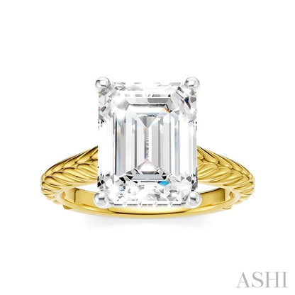 Emerald Shape Semi-Mount Diamond Engagement Ring