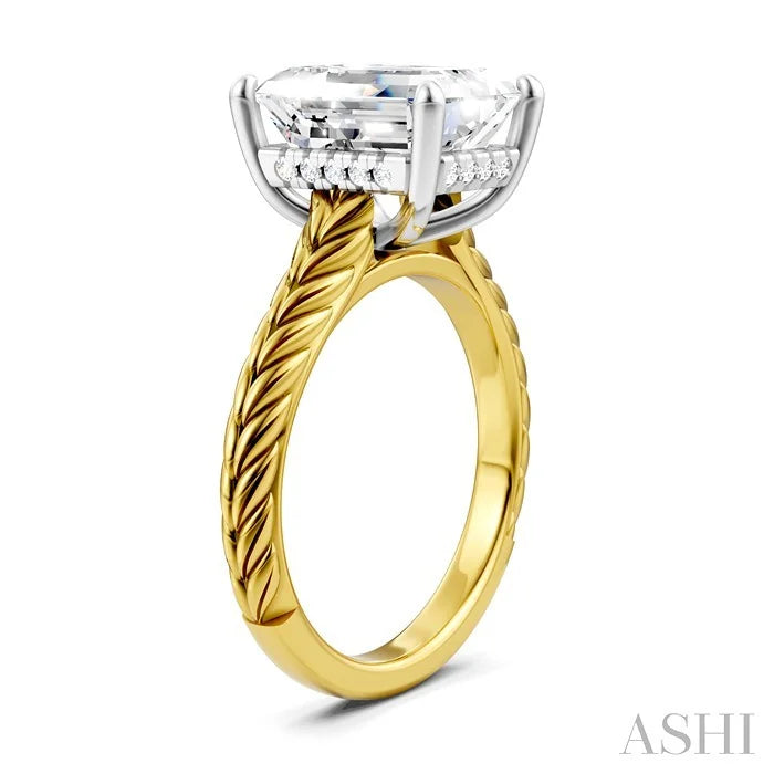 Emerald Shape Semi-Mount Diamond Engagement Ring