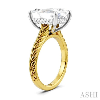 Emerald Shape Semi-Mount Diamond Engagement Ring