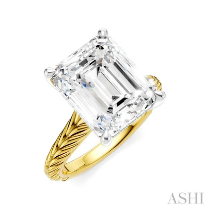 Emerald Shape Semi-Mount Diamond Engagement Ring