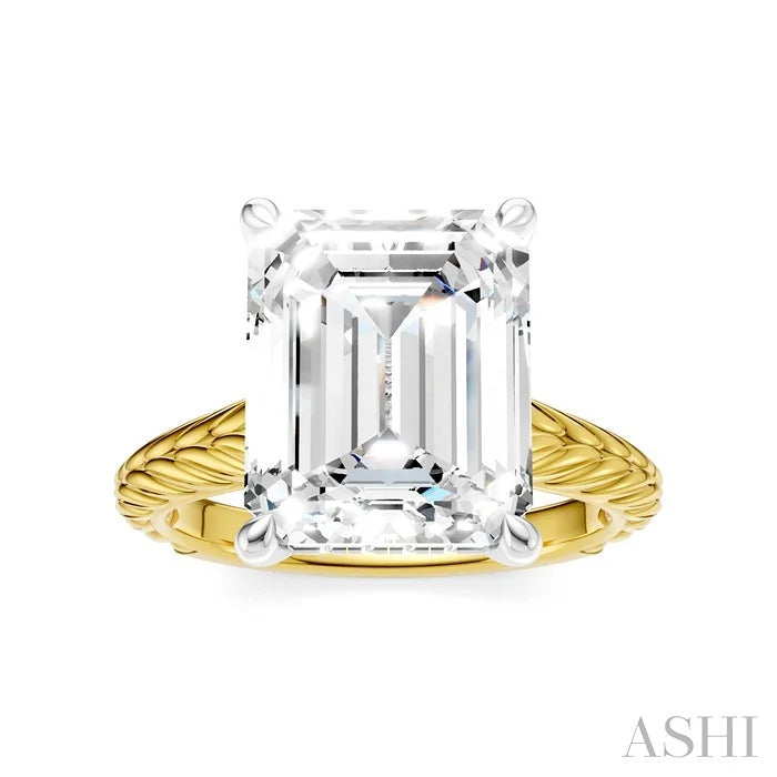 Emerald Shape Semi-Mount Diamond Engagement Ring