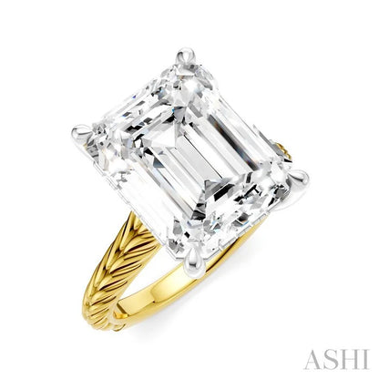 Emerald Shape Semi-Mount Diamond Engagement Ring