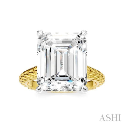 Emerald Shape Semi-Mount Diamond Engagement Ring