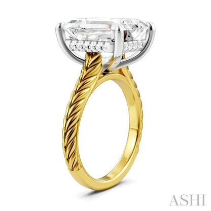 Emerald Shape Semi-Mount Diamond Engagement Ring