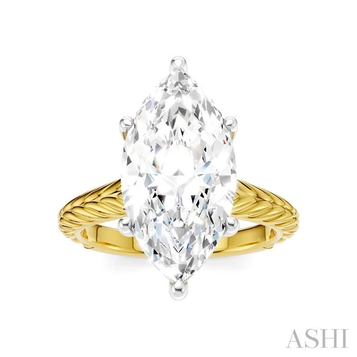 Marquise Shape Semi-Mount Diamond Engagement Ring