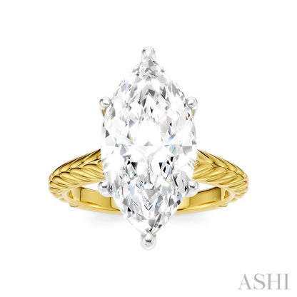 Marquise Shape Semi-Mount Diamond Engagement Ring
