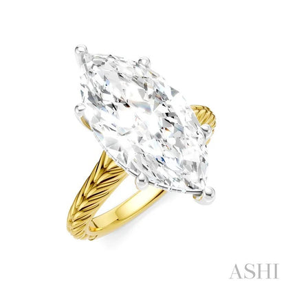 Marquise Shape Semi-Mount Diamond Engagement Ring