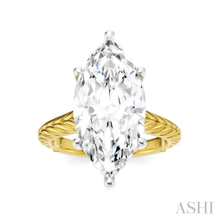 Marquise Shape Semi-Mount Diamond Engagement Ring