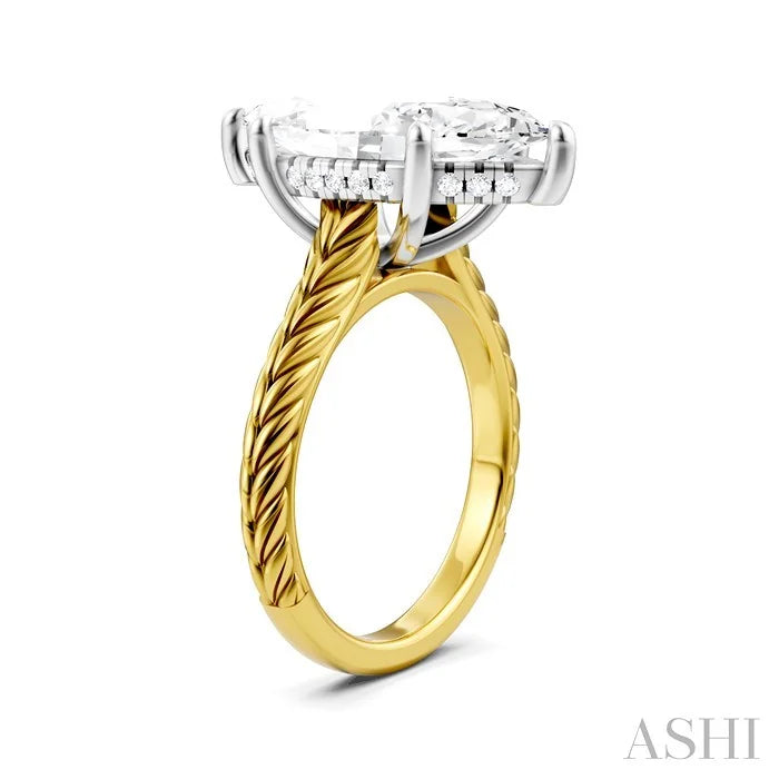 Marquise Shape Semi-Mount Diamond Engagement Ring