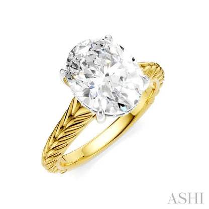 Oval Shape Semi-Mount Diamond Engagement Ring