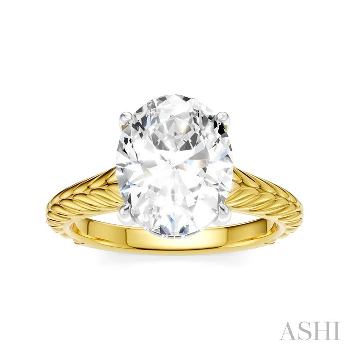 Oval Shape Semi-Mount Diamond Engagement Ring
